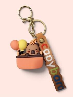 Orange Capybara Balloon Keychain